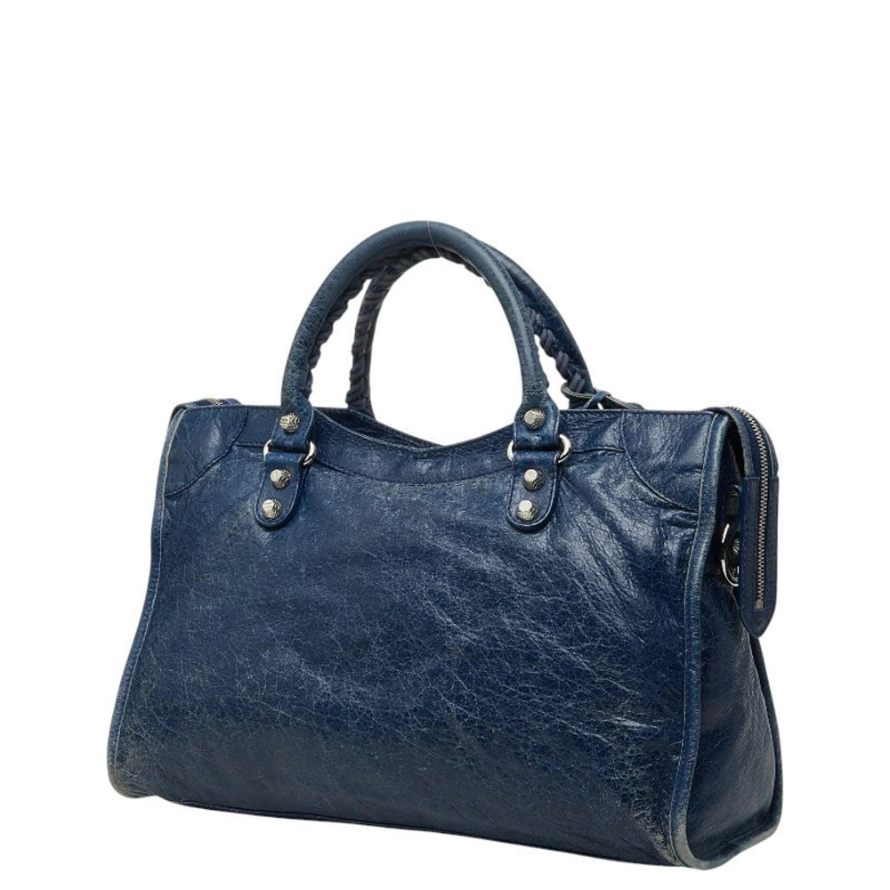 Balenciaga Giant City 2way Shoulder Bag Blue Leather - Gem